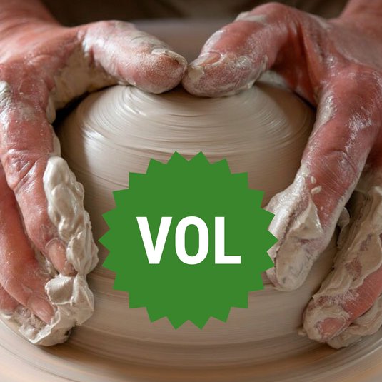 Twee handen om klei, tekst vol