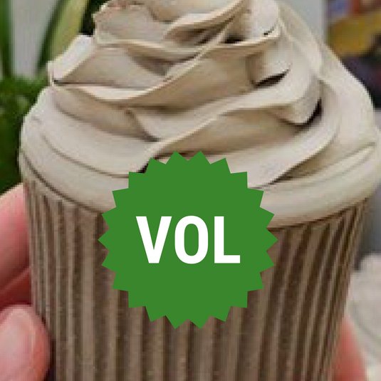 Cupcake van klein in hand, tekst vol